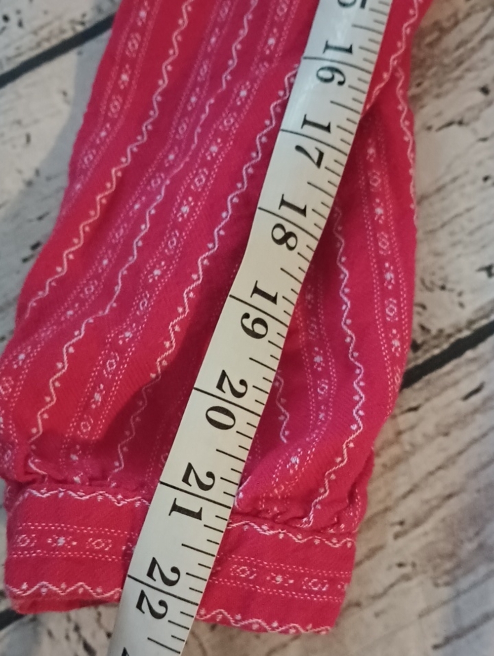 L.L. Bean Red White Dobby Pintuck Cottagecore Flannel Nightgown L - Picture 6 of 7